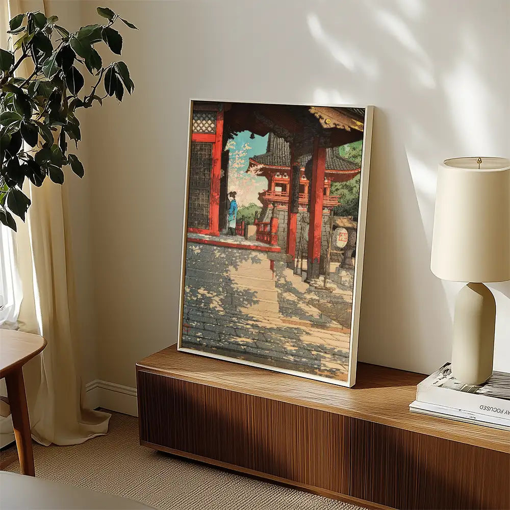Templo Fudo en Meguro — póster en una ambientación de ejemplo; marco no incluido