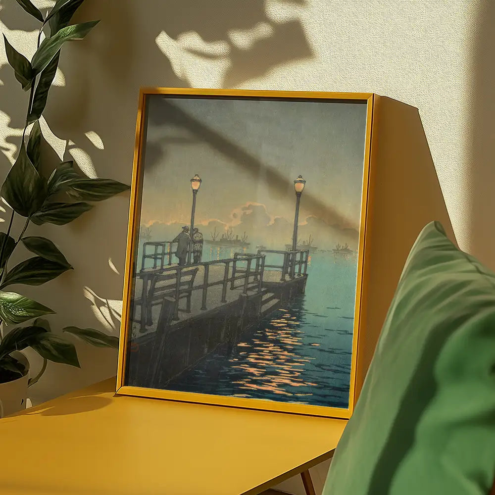 Puerto de Otaru — póster en una ambientación de ejemplo; marco no incluido
