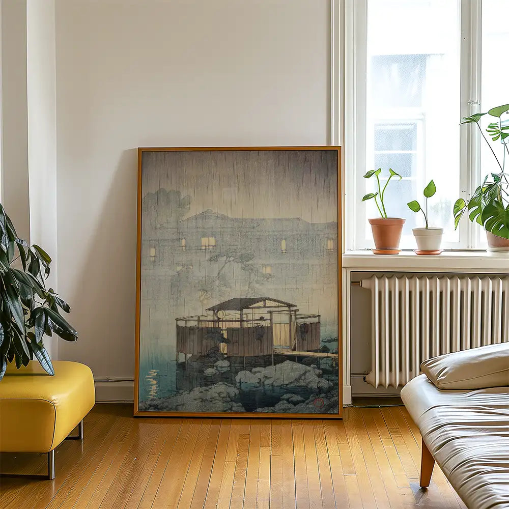 Shuzenji bajo la Lluvia — póster en una ambientación de ejemplo; marco no incluido