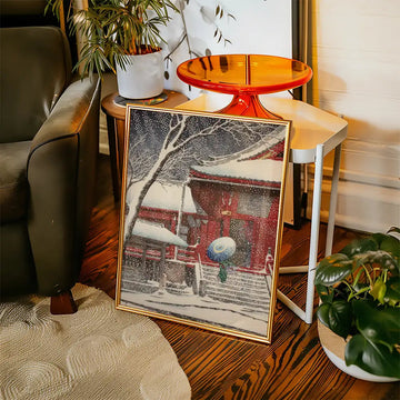 Nieve en el Salón Kiyomizu, Ueno — póster en una ambientación de ejemplo; marco no incluido