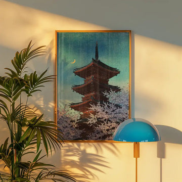 Atardecer de Primavera en Toshogu, Ueno — póster en una ambientación de ejemplo; marco no incluido