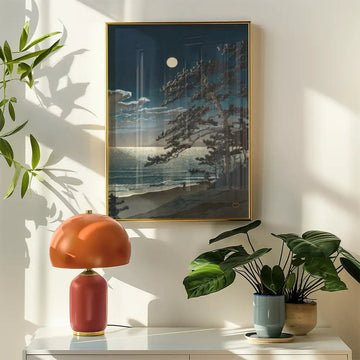 Luna de Primavera en la Playa de Ninomiya — póster en una ambientación de ejemplo; marco no incluido