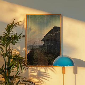 Atardecer en Morigasaki — póster en una ambientación de ejemplo; marco no incluido