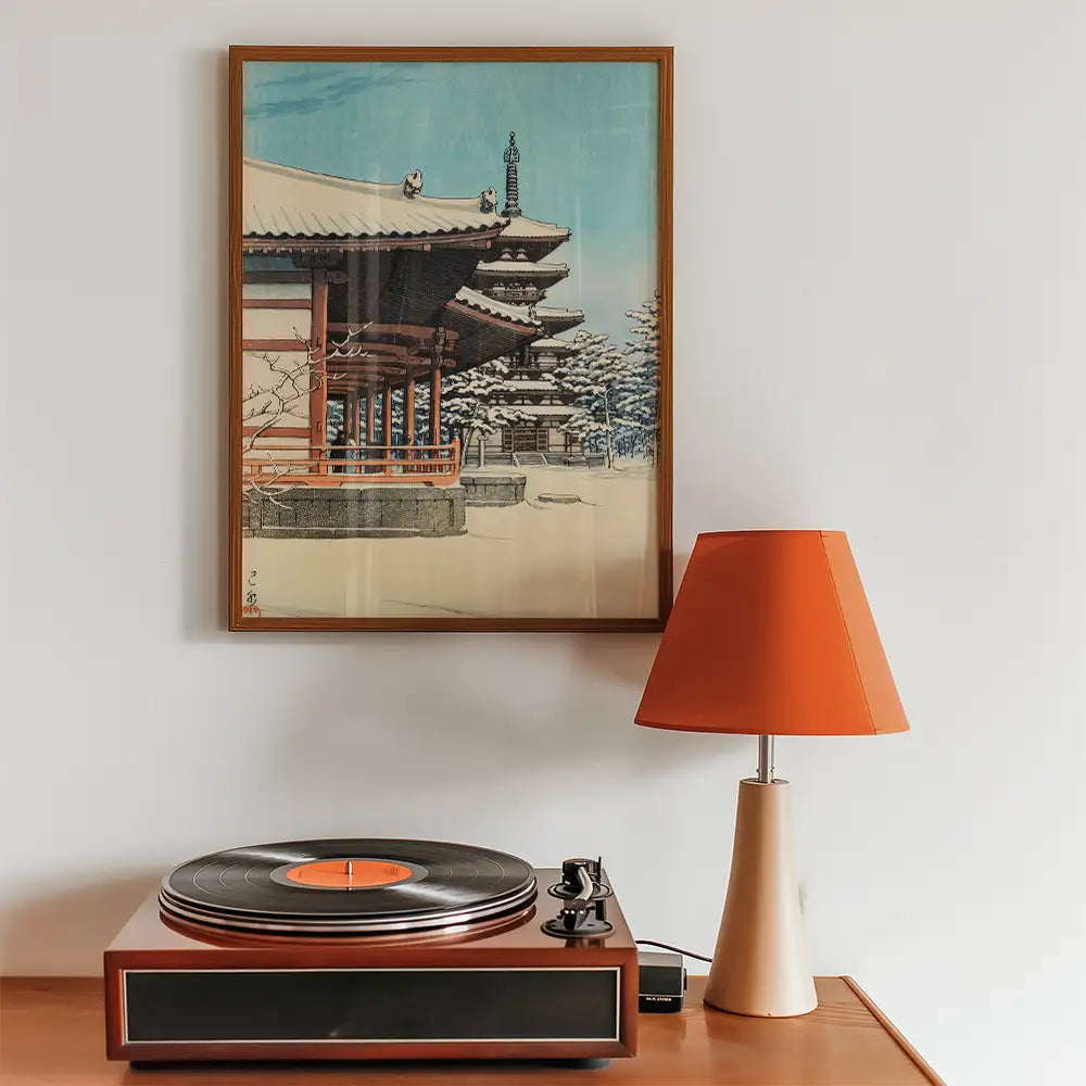 Templo Yakushiji en Nara — póster en una ambientación de ejemplo; marco no incluido