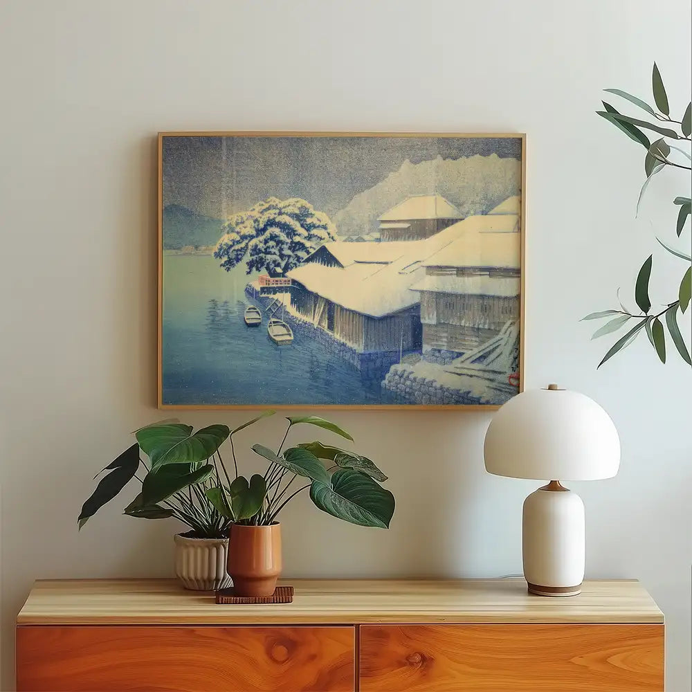 Nieve Vespertina en Ishinomaki — póster en una ambientación de ejemplo; marco no incluido