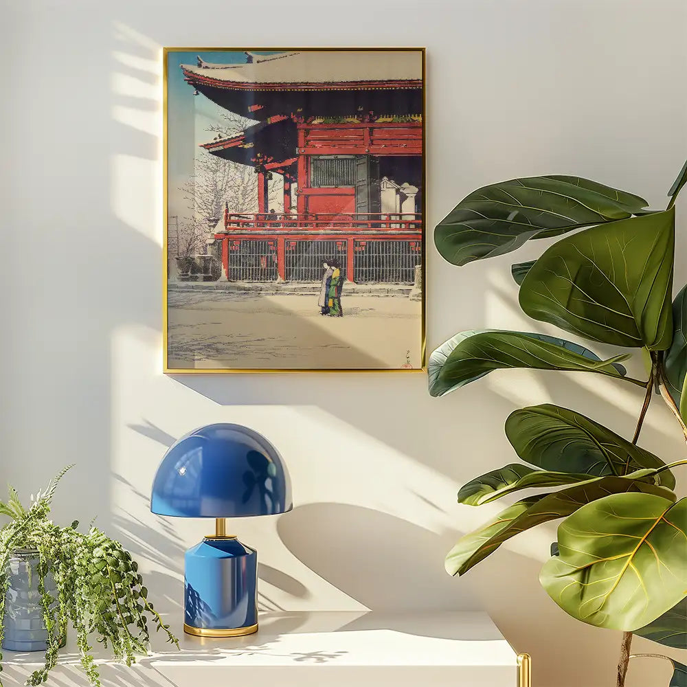 Día Despejado Tras la Nieve en el Templo Asakusa Kannon — póster en una ambientación de ejemplo; marco no incluido