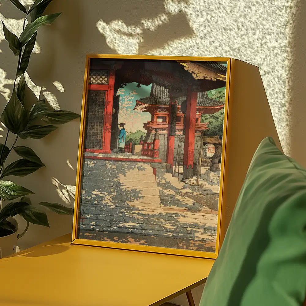 Templo Fudo en Meguro — póster en una ambientación de ejemplo; marco no incluido