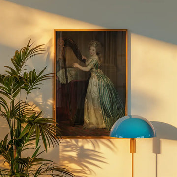 Retrato con un Arpa — póster en una ambientación de ejemplo; marco no incluido