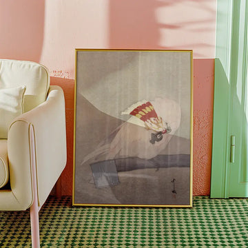 Cockatoo On Feeder — poster in an example room arrangement; frame not included