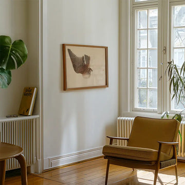 A Bird with Wings Spread — poster in an example room arrangement; frame not included