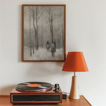 Riders in the Snow in the Haagse Bos — poster in an example room arrangement; frame not included