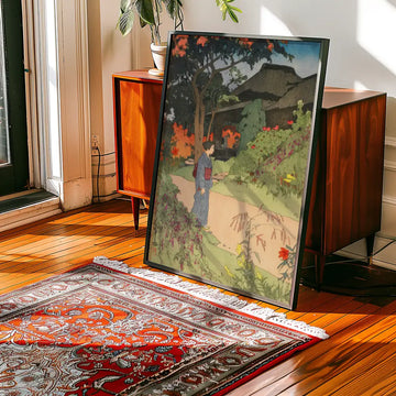 Hundert-Blumen-Garten (Hyakkaen) – Poster in einem Beispiel-Arrangement; Rahmen nicht im Lieferumfang