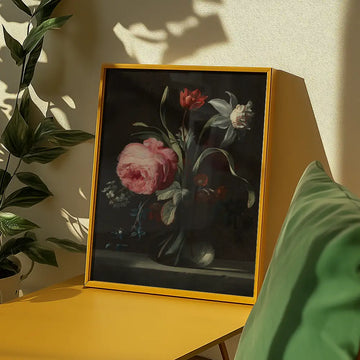 Flores en un Jarrón — póster en una ambientación de ejemplo; marco no incluido