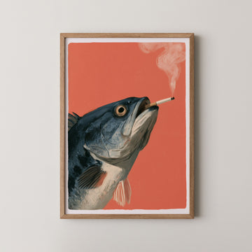 Coral Smoke Break - Art Print Mockup 1