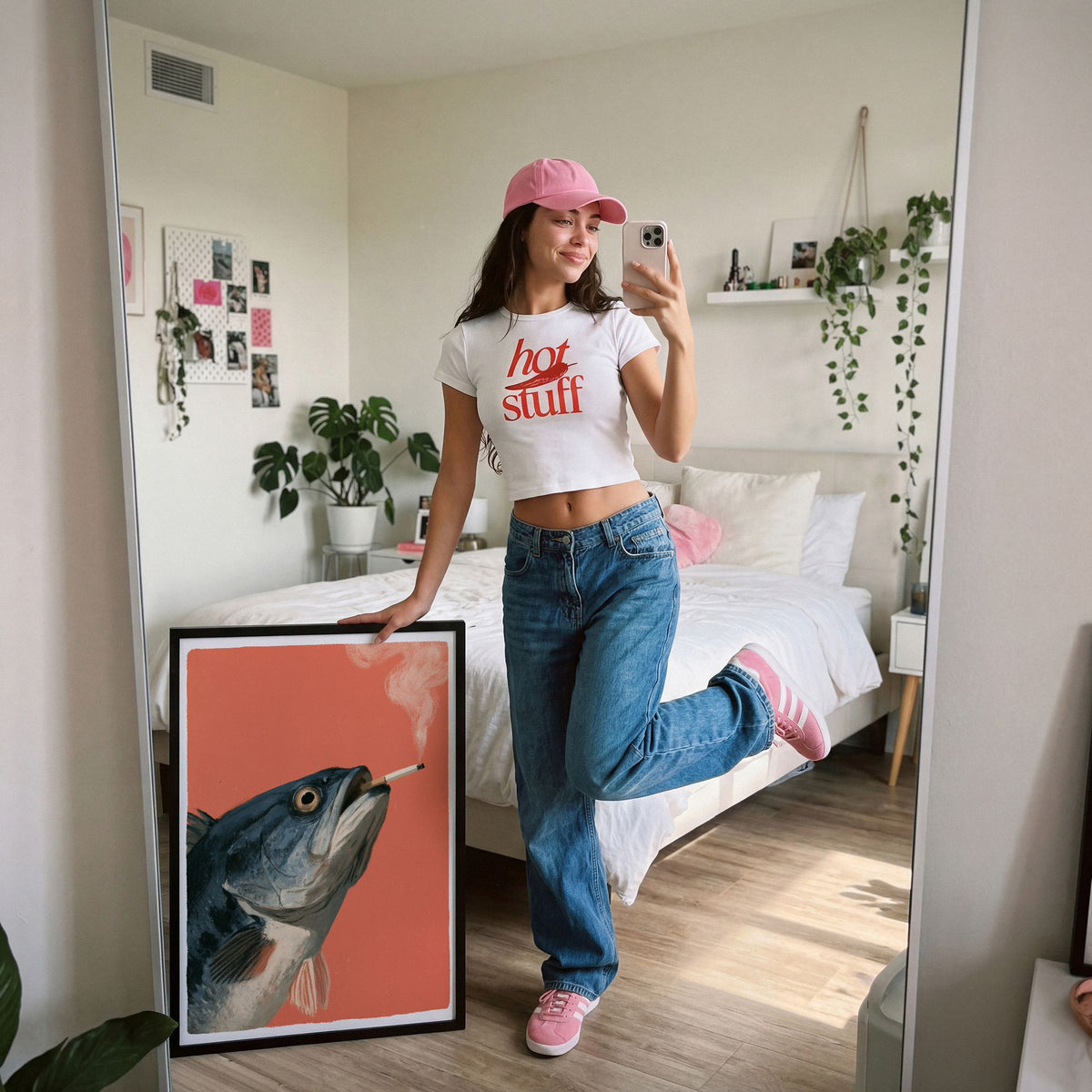Coral Smoke Break - Art Print Mockup 3