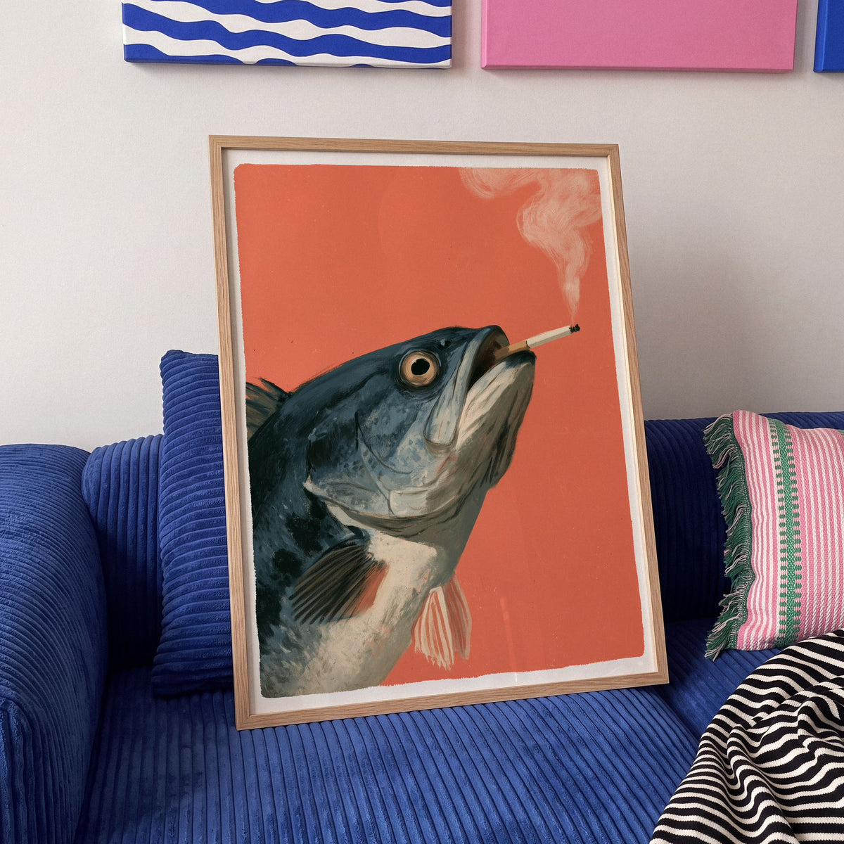 Coral Smoke Break - Art Print Mockup 4