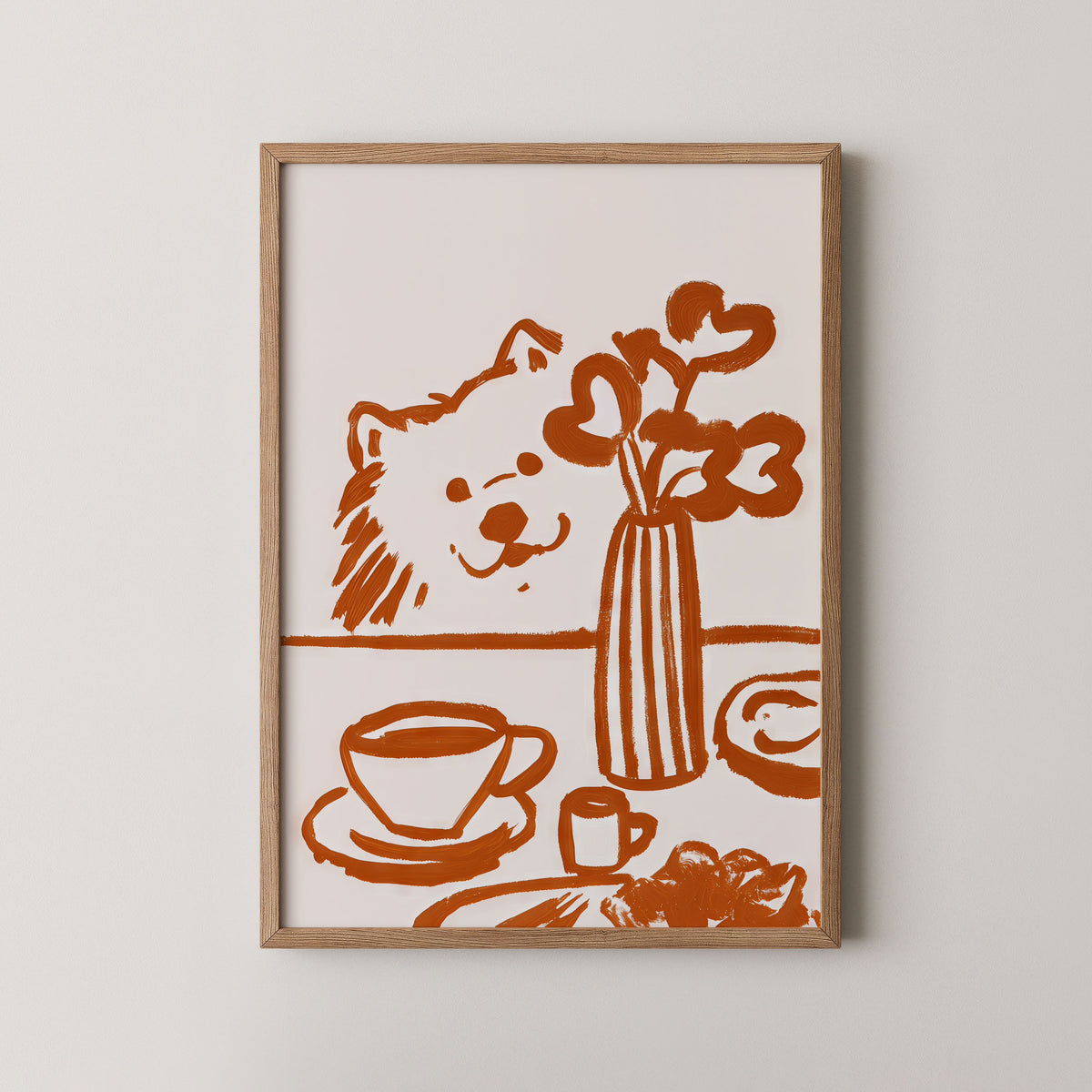 Smiling Samoyed - Art Print Mockup 1