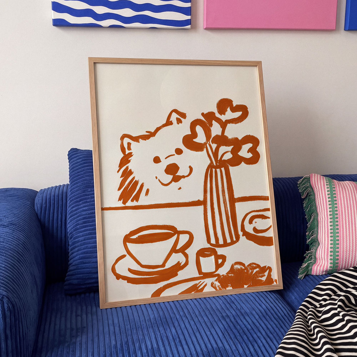 Smiling Samoyed - Art Print Mockup 4