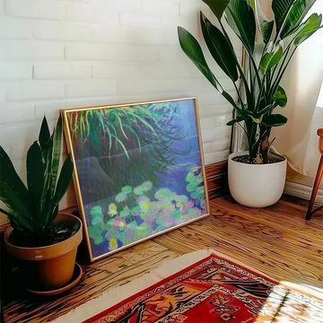 Nymphéas Avec Reflets De Hautes Herbes — póster en una ambientación de ejemplo; marco no incluido