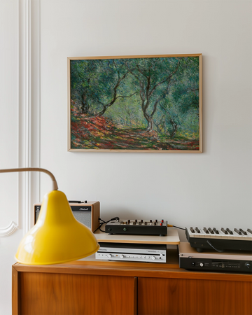 Bois d’oliviers au jardin Moreno — póster en una ambientación de ejemplo; marco no incluido