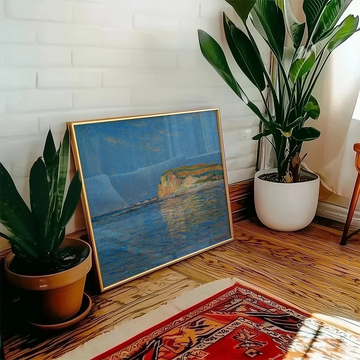 Marea Baja en Pourville, cerca de Dieppe — póster en una ambientación de ejemplo; marco no incluido