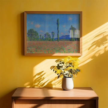 Campo de Amapolas (Claude Monet) — póster en una ambientación de ejemplo; marco no incluido