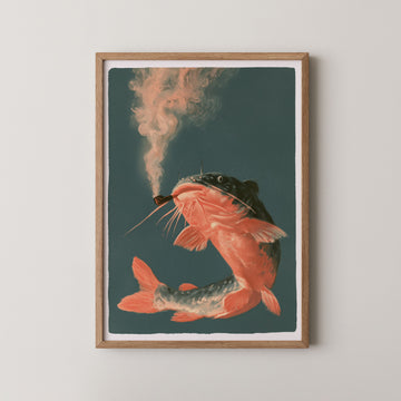 Whiskered Smoker - Art Print Mockup 1