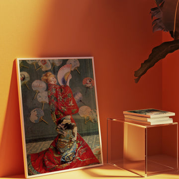 Camille Monet con Vestimenta Japonesa — póster en una ambientación de ejemplo; marco no incluido