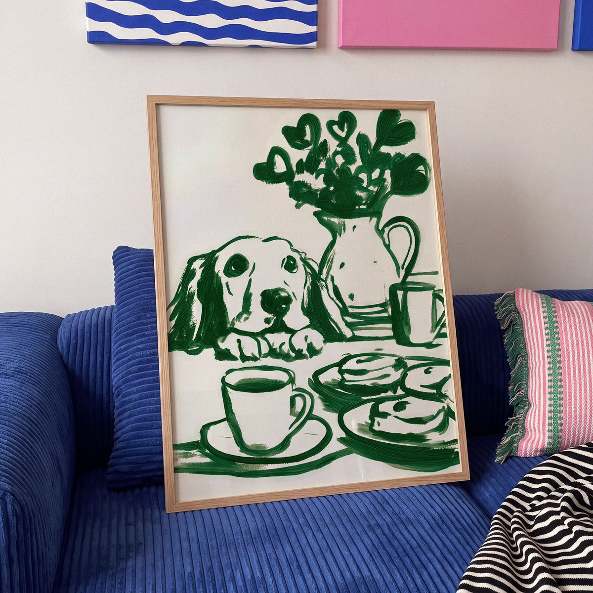 Green Breakfast Pup - Art Print Mockup 4