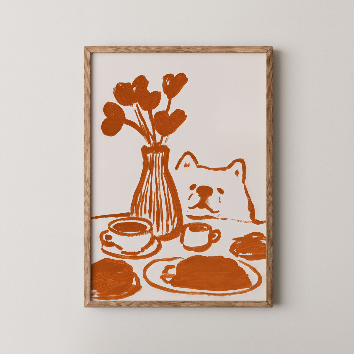 Samoyed Teatime - Art Print Mockup 1