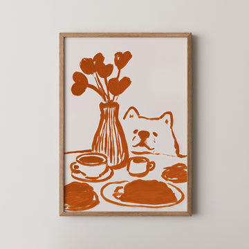 Samoyed Teatime - Art Print Mockup 1
