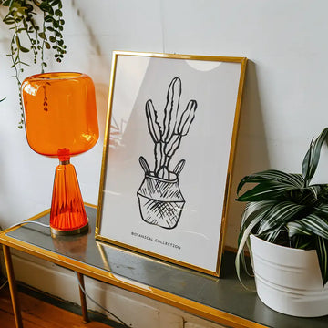 Botanical Sketch Cactus — poster in an example room arrangement; frame not included