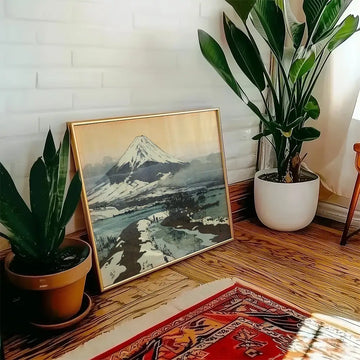 Fujiyama desde el Lago Kawaguchi — póster en una ambientación de ejemplo; marco no incluido