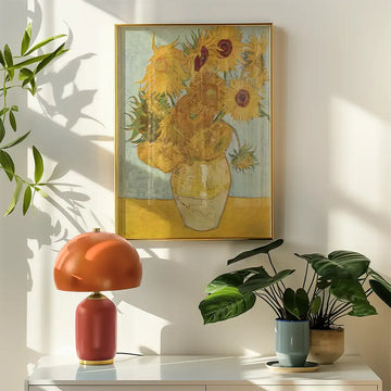Girasoles (1887) — póster en una ambientación de ejemplo; marco no incluido