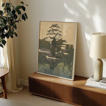 Le château de Himeji au matin — affiche dans une mise en scène d’exemple ; cadre non inclus