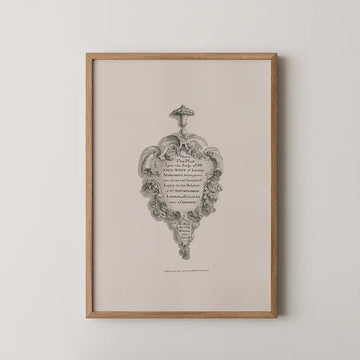 Daniel Lysons architectural drawing titled Memorial to John Watt from Enfield Church, a carved stone wall memorial with an inscribed cartouche and scrolled framing.