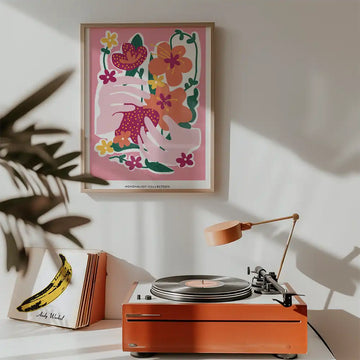 Floral Embrace — poster in an example room arrangement; frame not included