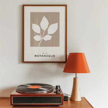White Leaf Study — poster in an example room arrangement; frame not included