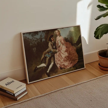 Amantes en un paisaje — póster en una ambientación de ejemplo; marco no incluido