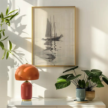Two Masted Schooner with Dory — poster in an example room arrangement; frame not included